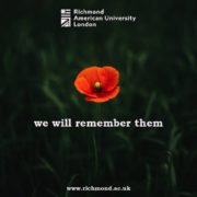 The red flower displays white text.