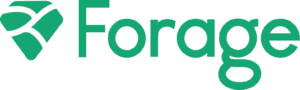 The image displays the logo for "Forage," featuring a stylized leaf icon in green beside green text, representing an environmentally conscious or natural theme.