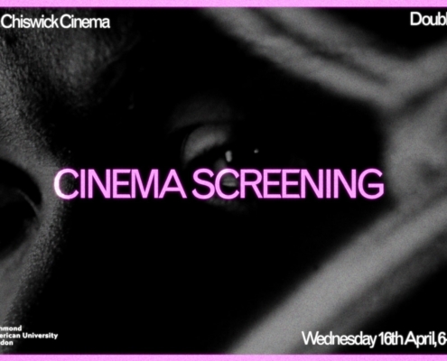 Promotional poster for a double bill screening at The Chiswick Cinema, featuring text with a close-up image. Event on Wednesday, 16th April.