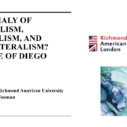 Presentation cover on nationalism and imperialism featuring Diego Garcia by Dominic Alessio and Saira Joomun, Richmond American University, London.
