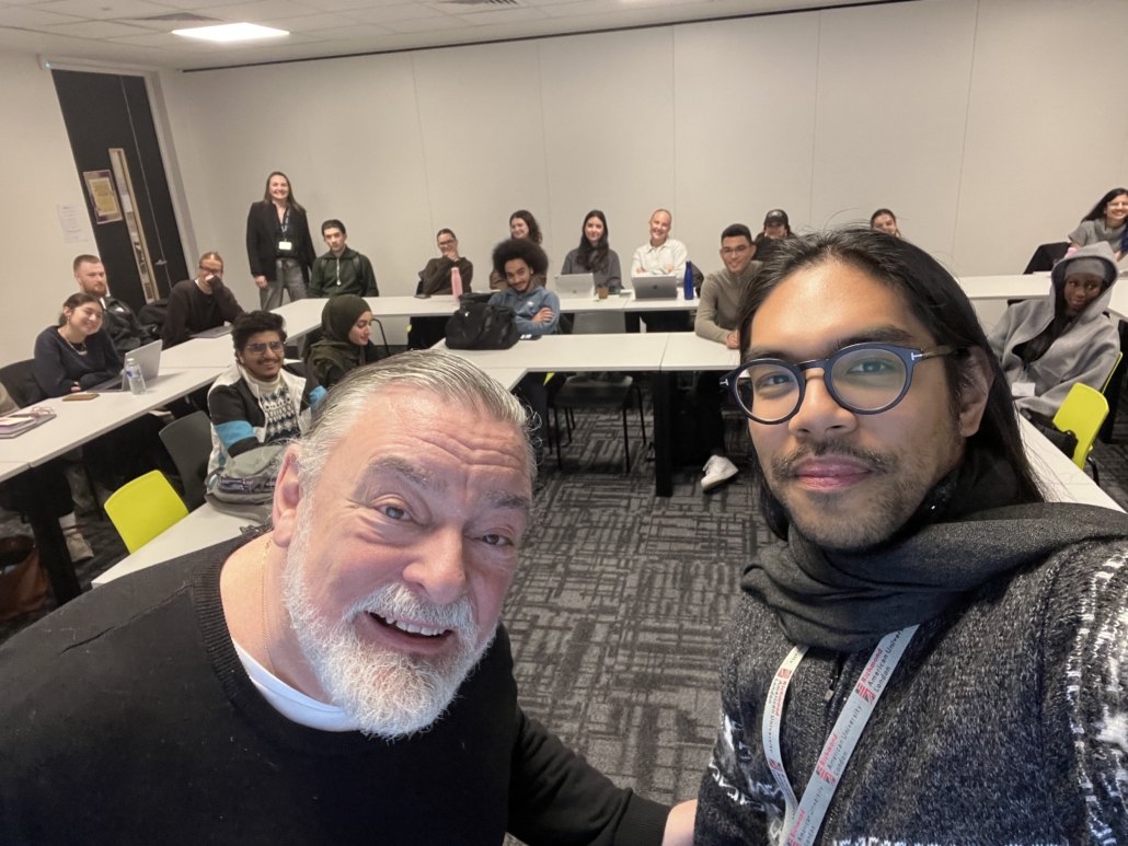 craig crawford delivers a guest lectures to students at richmond american university london on ai, fashion and technology