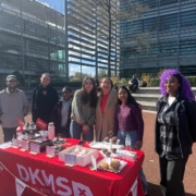 Service Learning students at Chiswick Park Plaza with the DKMS baking against cancer campaign